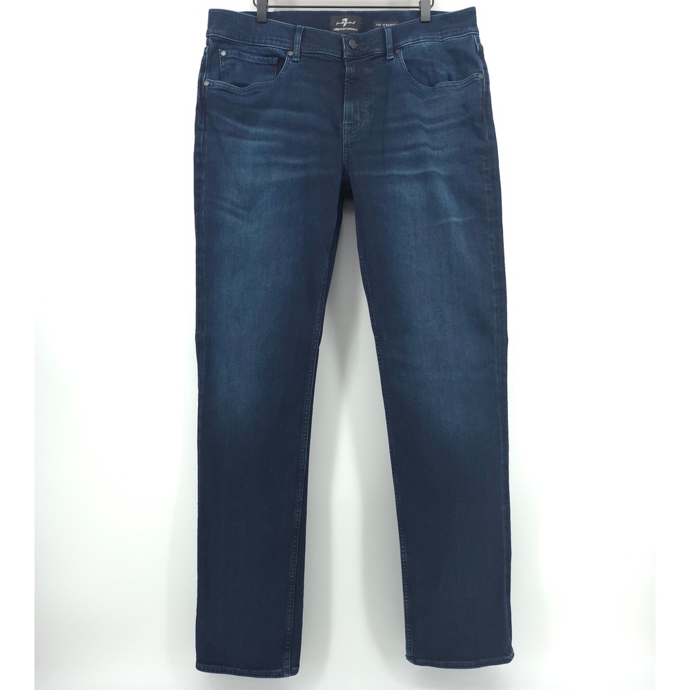 7 For All Mankind The Straight Men Jeans 36 Dark Blue Luxe Performance Denim